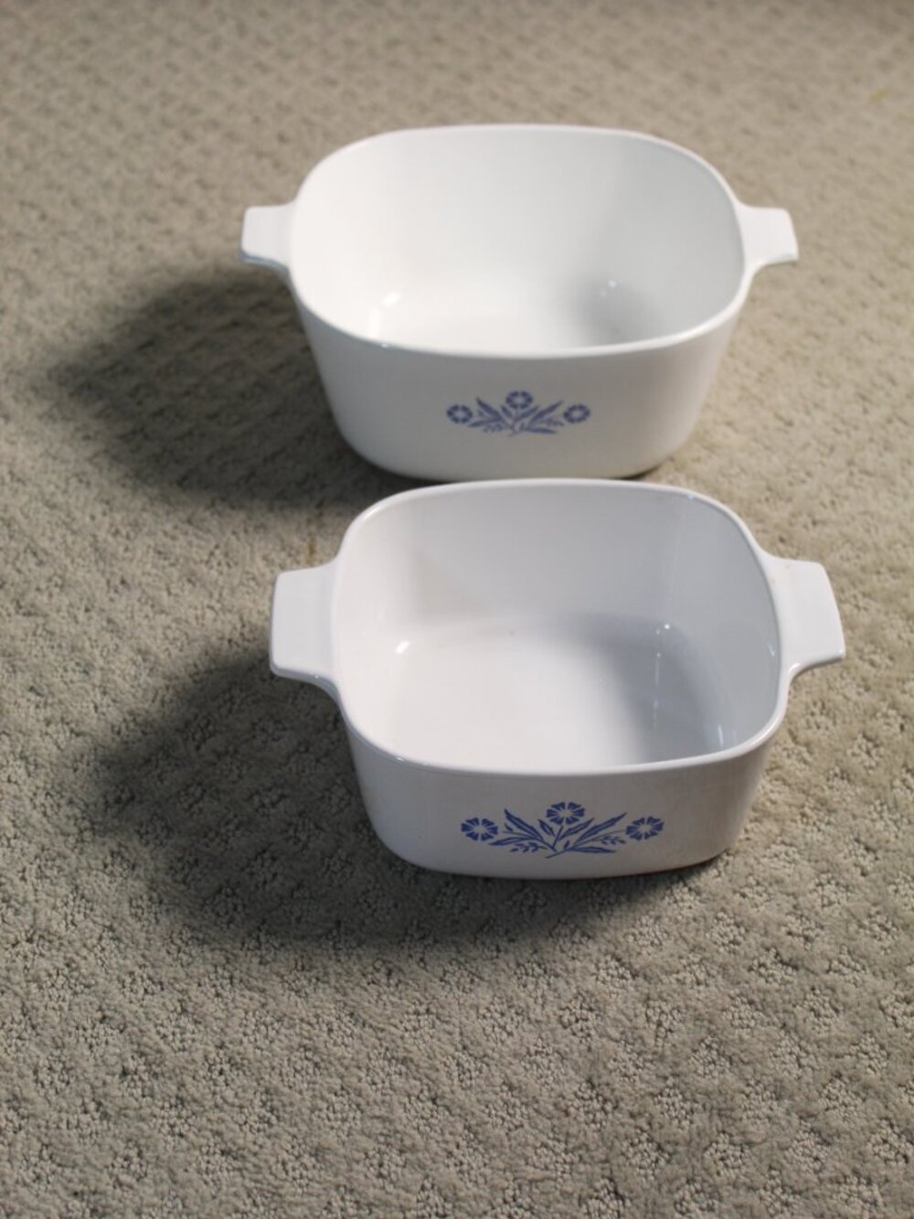 Set of 2 Vintage 60's Corningware Blue Cornflower Casserole Dishes 1.5L & 2.5Qt